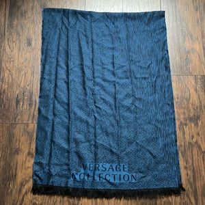 Versace Collection Blue/Black Knitted Scarf